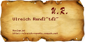 Ulreich Renátó névjegykártya